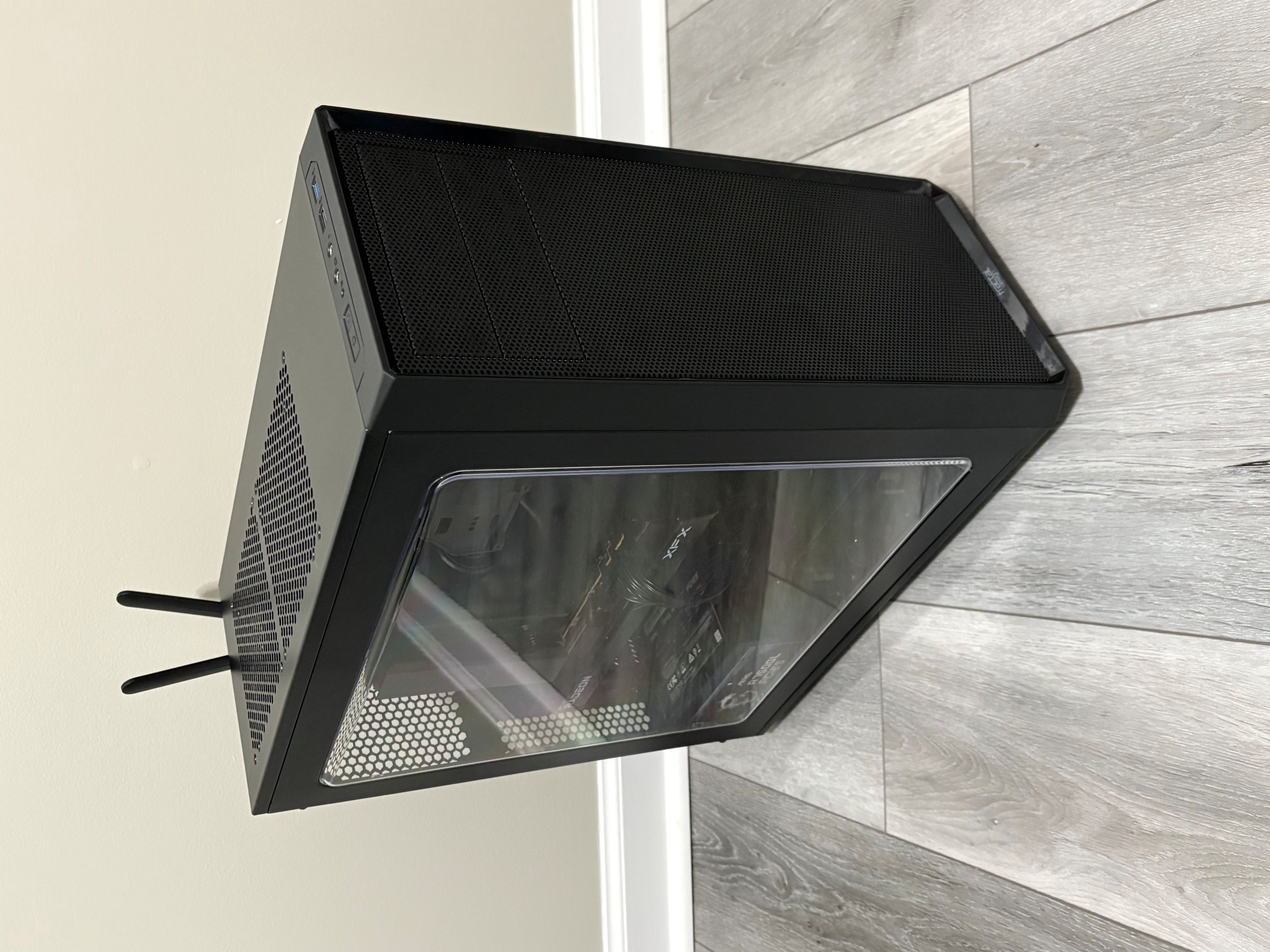 Front 3/4 view of a custom office and AutoCAD workstation